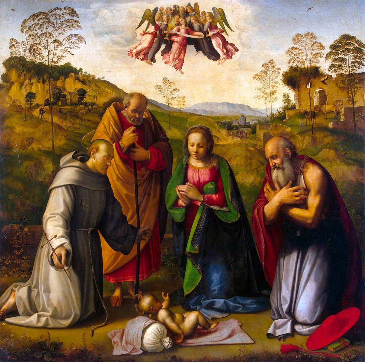 Jungfrun med barnet och de heliga Francis och Hieronymus