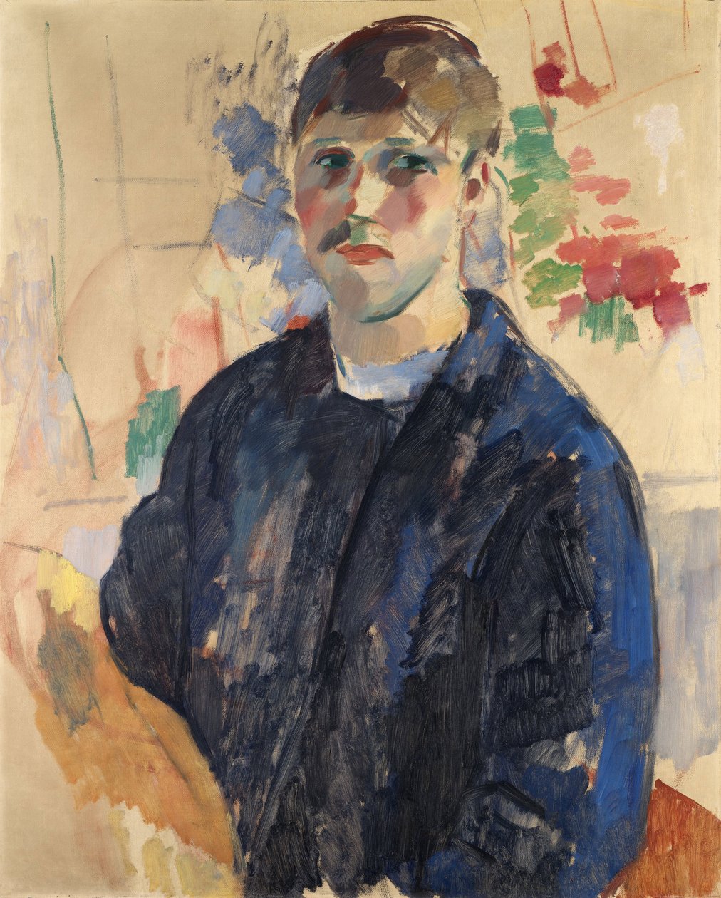 Självporträtt med blå blus - Självporträtt med blå blus, av Wouters, Rik (1882-1916). olja på duk av Rik Wouters