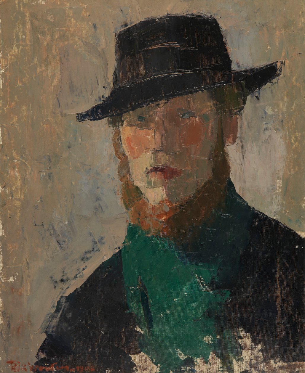 Självporträtt med svart hatt av Rik Wouters