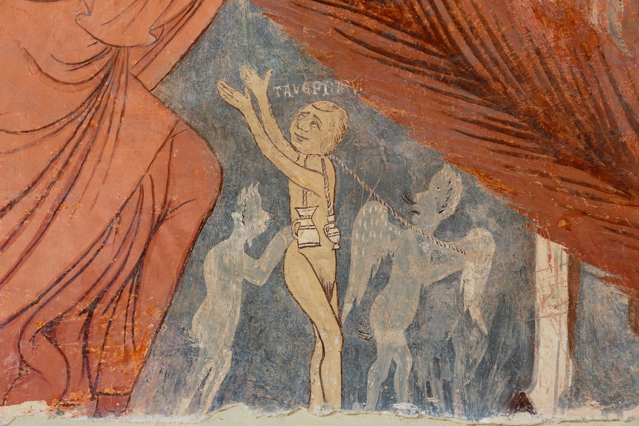 Yttersta domen, detalj, "Kättarna", 1200-talet (färsk) av Rinaldo da Taranto