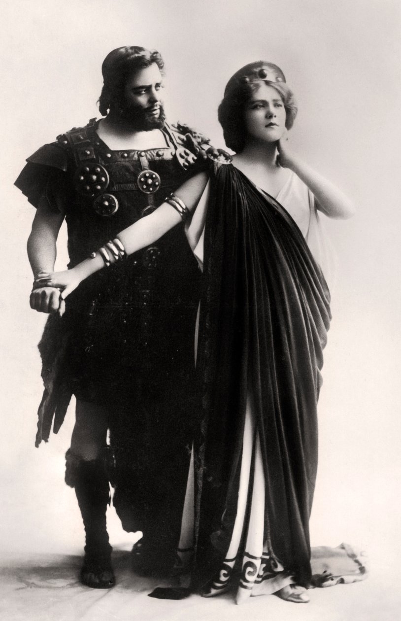 Oscar Asche och Lily Brayton i en scen från The Virgin Goddess, tidigt 1900-tal. av Rita Martin