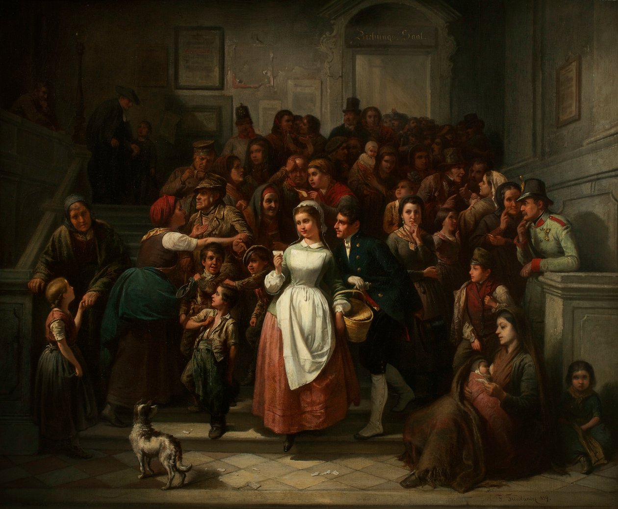 Efter Lotteriet, 1859. av Ritter von Malheim Friedländer Friedrich
