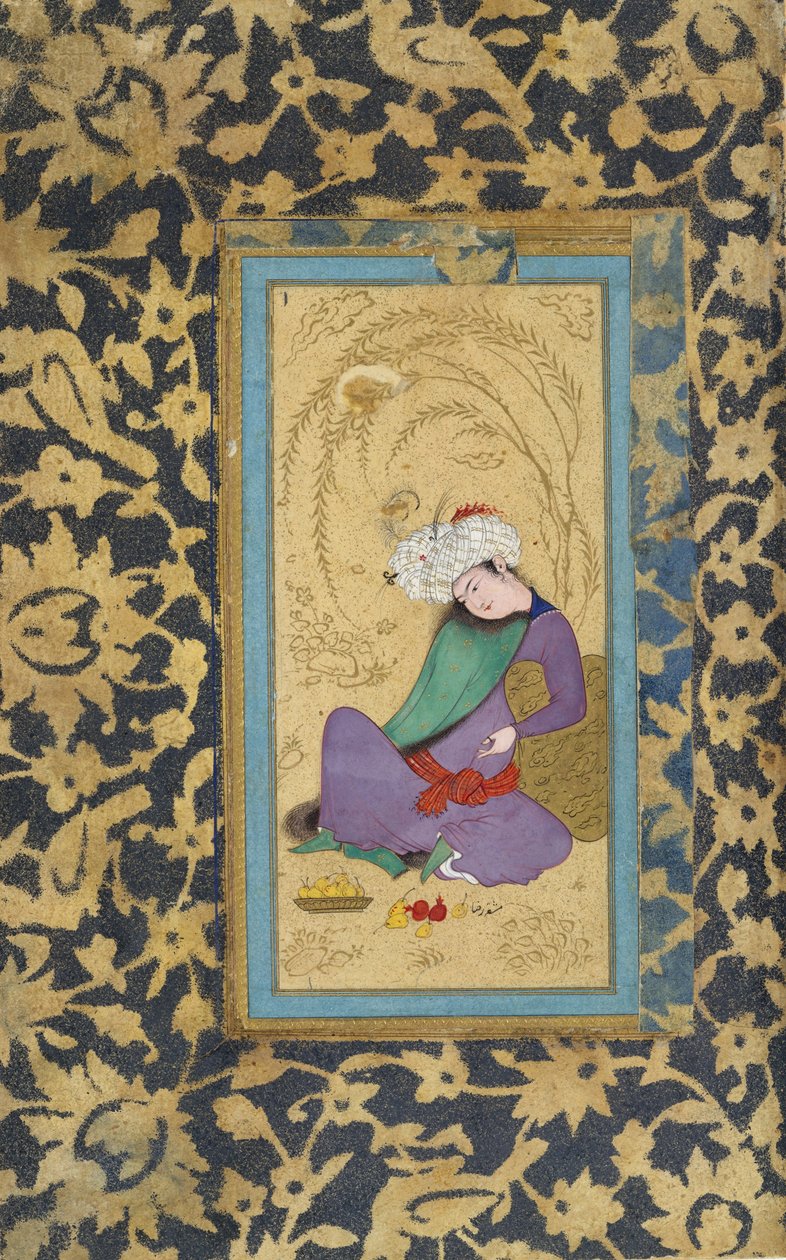 Man i en pälsfodrad kappa, ca. 1600. av Riza