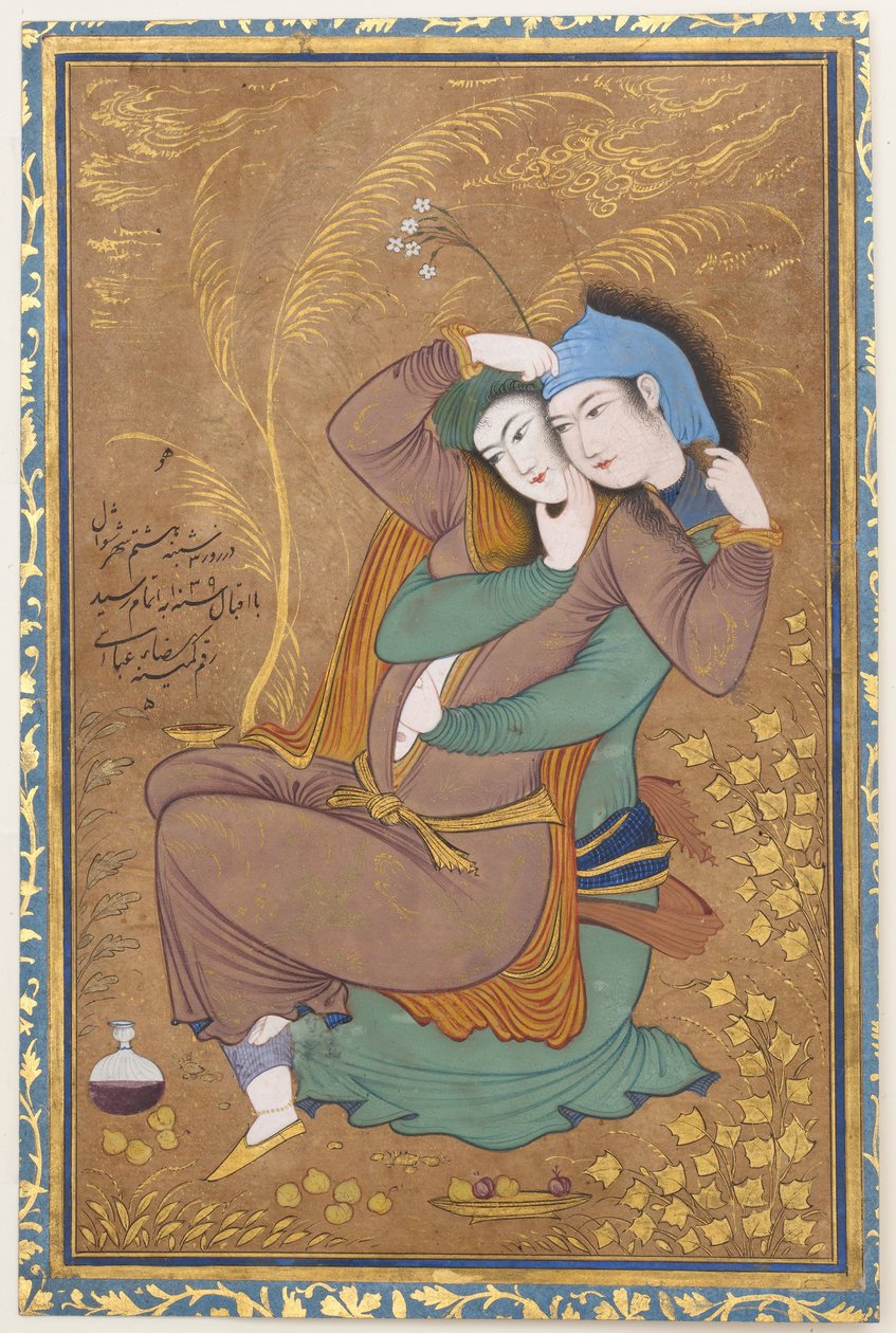 The Lovers, daterad A.H. 1039 A.D. 1630. av Riza
