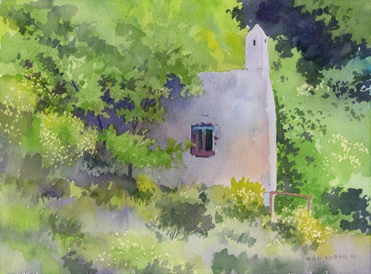Capri Spring House, 2016 (akvarell på papper) av Rob Wood