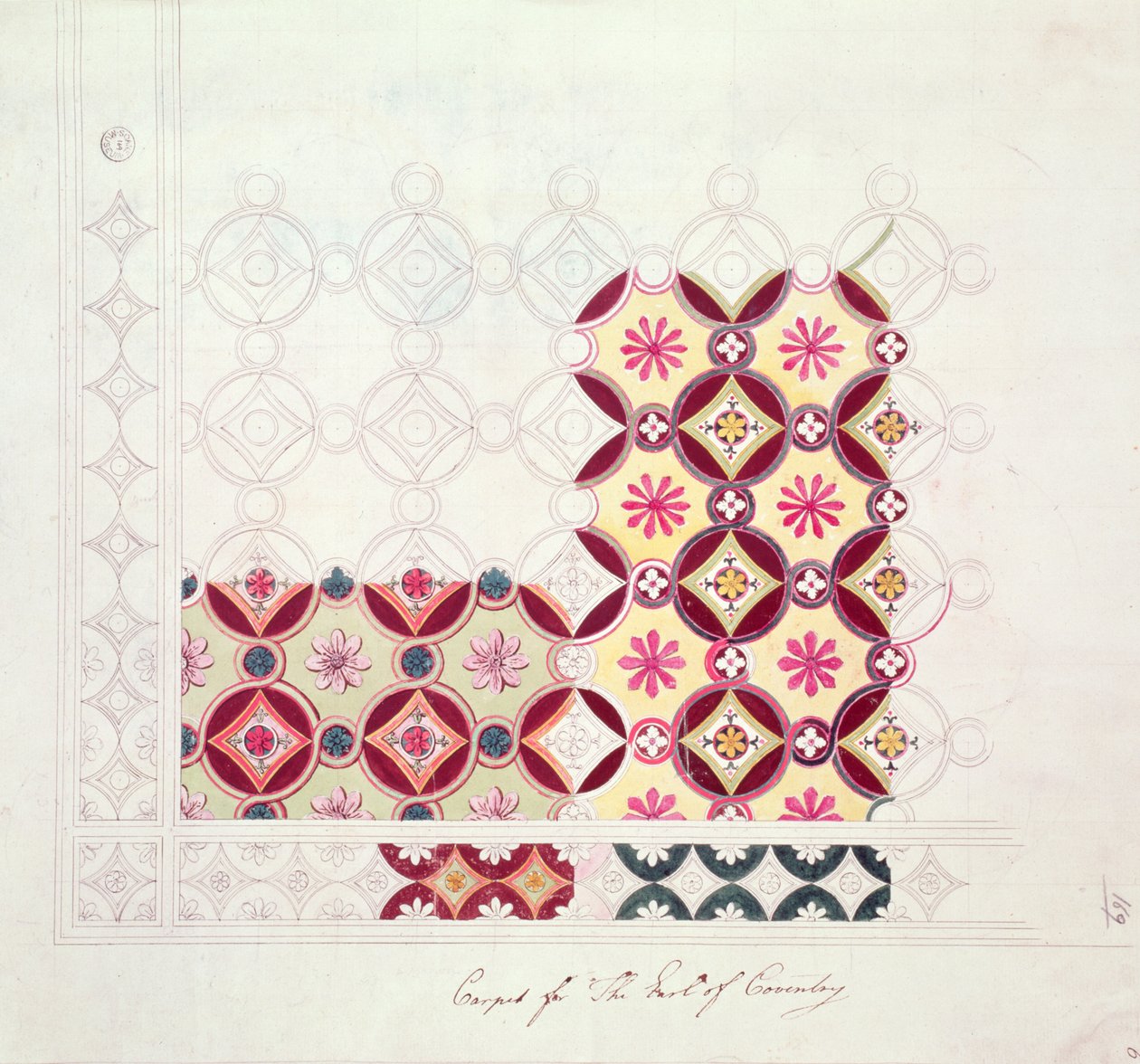 Mattdesign för Earl of Coventry, sent 1700-tal av Robert Adam