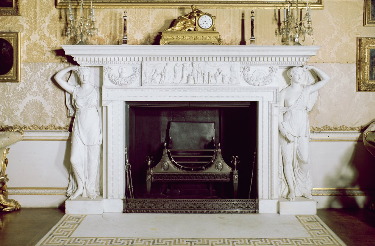 Eldstaden i den statliga salongen (marmor) av Robert Adam