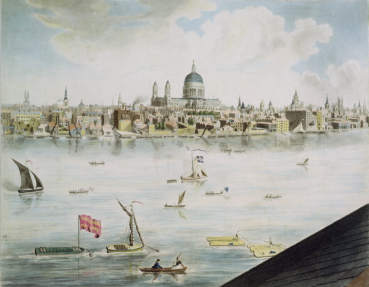 Panoramautsikt över London, 1792-93 (färgad akvatint) av Robert Barker