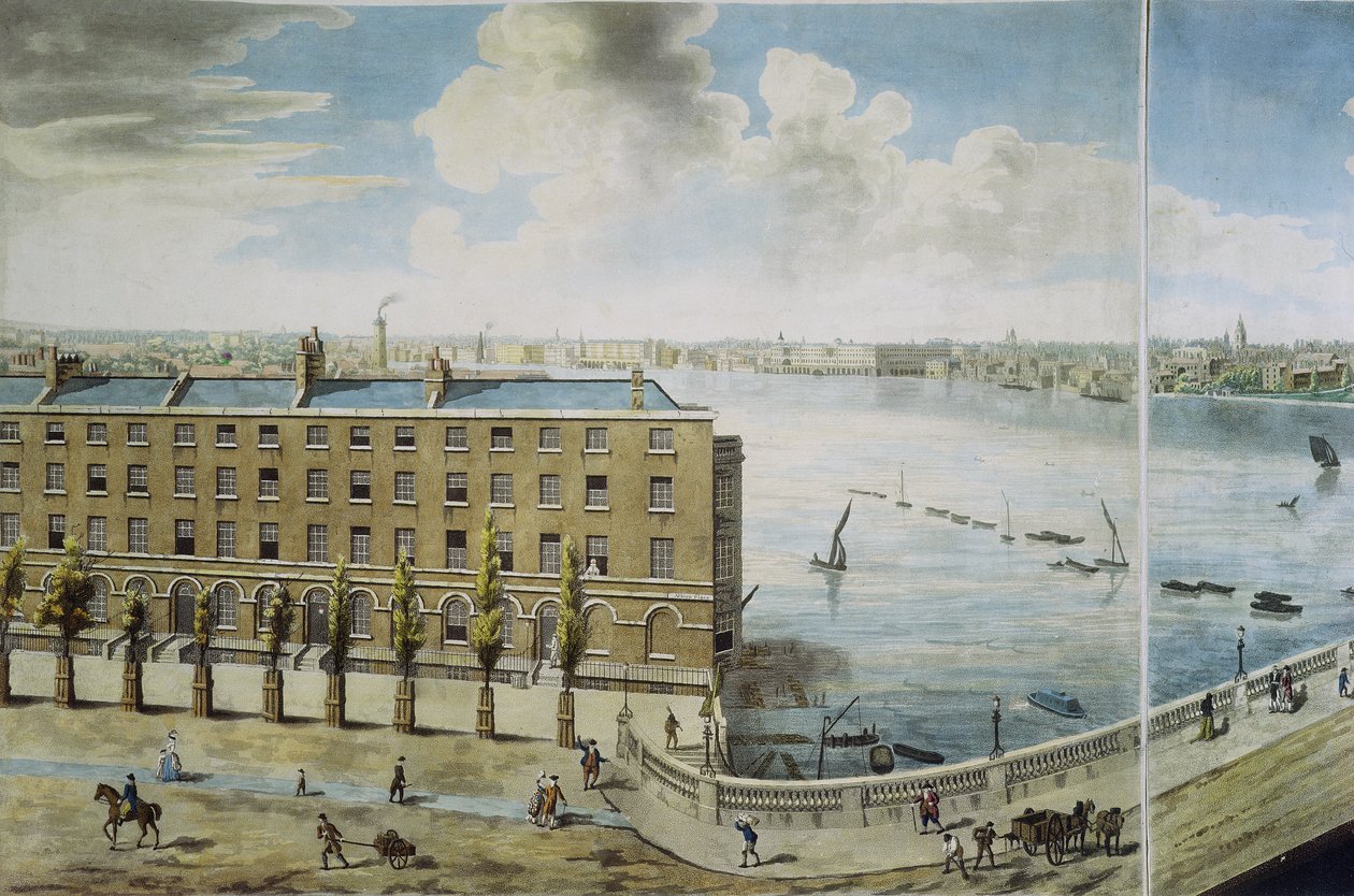 Panoramautsikt över London, 1792-93 (färgad akvatint) av Robert Barker