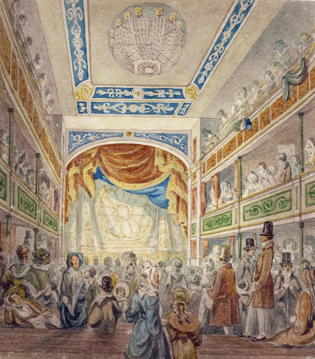 Inredningen av Standard Theatre, Shoreditch, c.1840 av Robert Blemell Schnebbelie