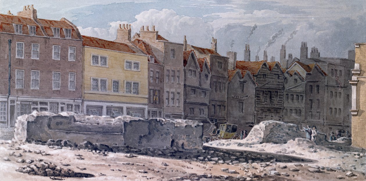 Utsikt över resterna av Old London Wall, 1817 av Robert Blemell Schnebbelie