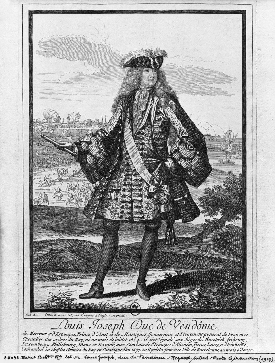 Louis Joseph de Bourbon, hertig av Vendome, känd som "The Great Vendome" av Robert Bonnart