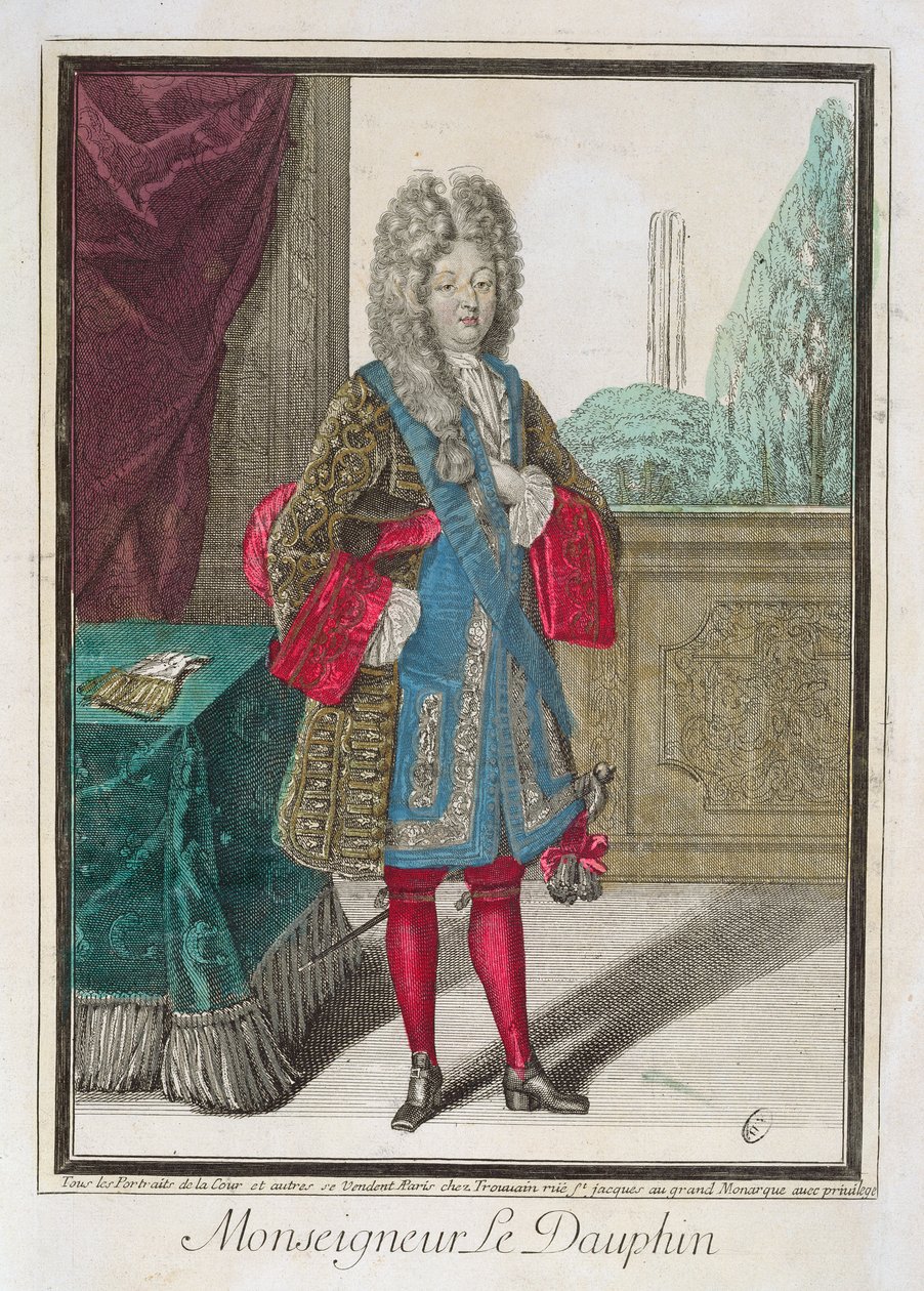 Louis de France (1661-1711) Monseigneur le Dauphin (färgstick) av Robert Bonnart