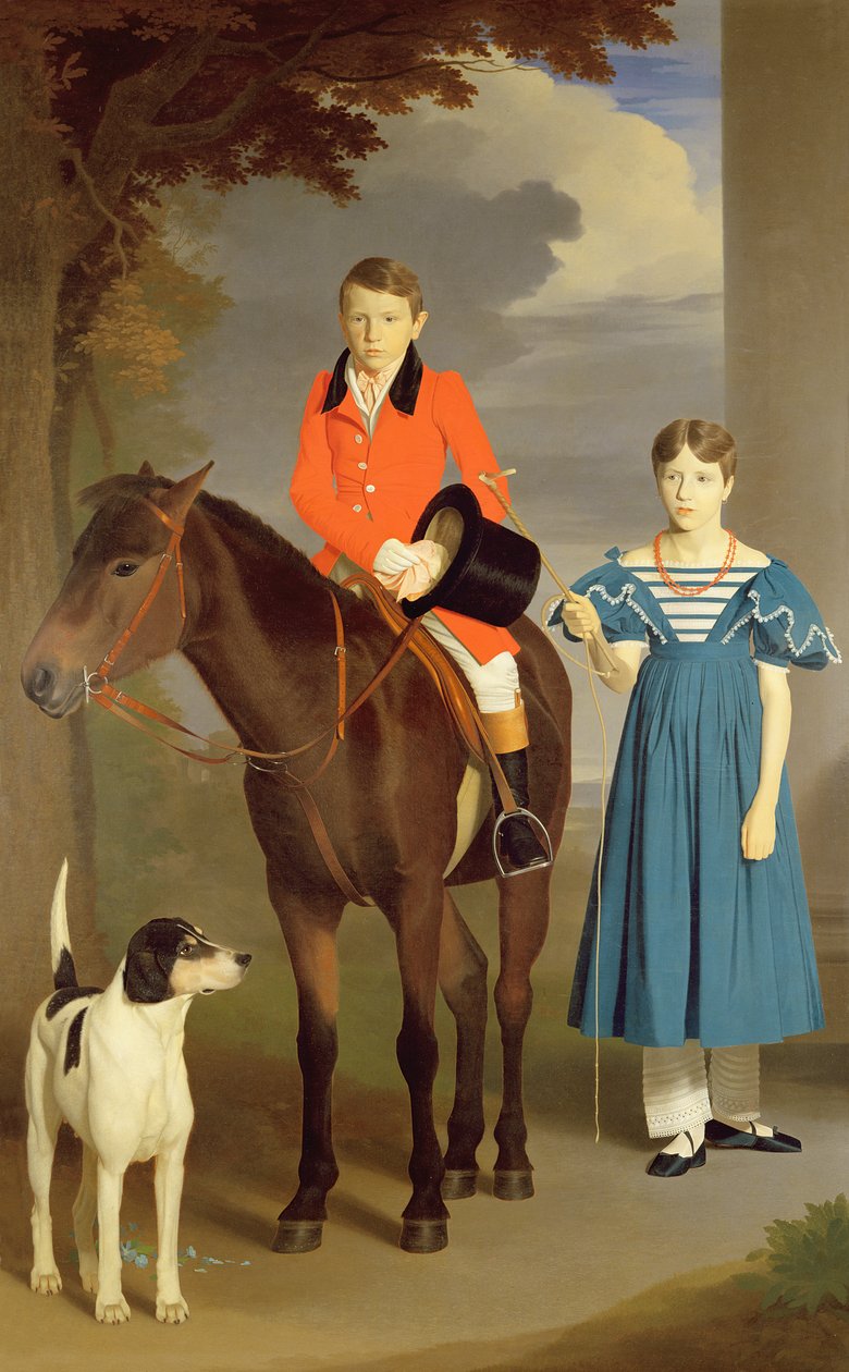 John Gubbins Newton och hans syster Mary, 1832-33 av Robert Burnard