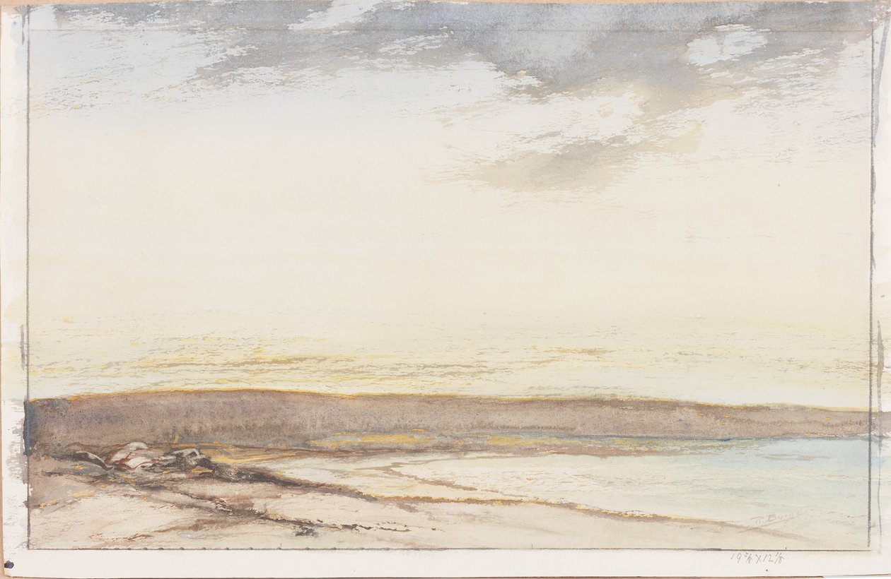 Errait, Coast of Mull (penna och akvarell (tvätt) på papper (klistrad på kort)) av Robert Burns