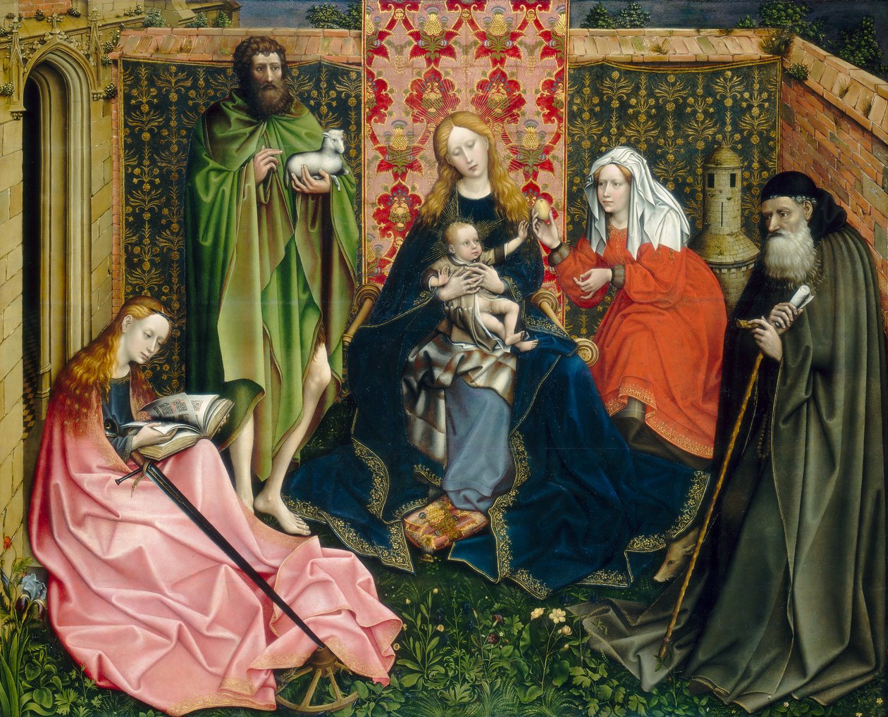  Madonna and Child with Saints in the Enclosed Gardennn  av Robert Campin