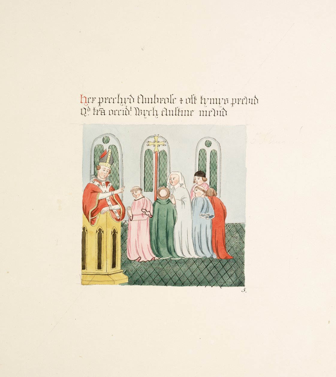 Ms. New Coll 380, f14r. Antikviteterna från Cathedral Church of Saint Mary, Carlisle, ritade av Robert Carlile, 1795 (penna och bläck och wc på papper) av Robert Carlile