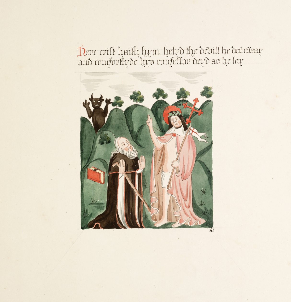 Ms. New Coll 380, f42r. Antikviteterna från Cathedral Church of Saint Mary, Carlisle, ritade av Robert Carlile, 1795 (penna och bläck och wc på papper) av Robert Carlile