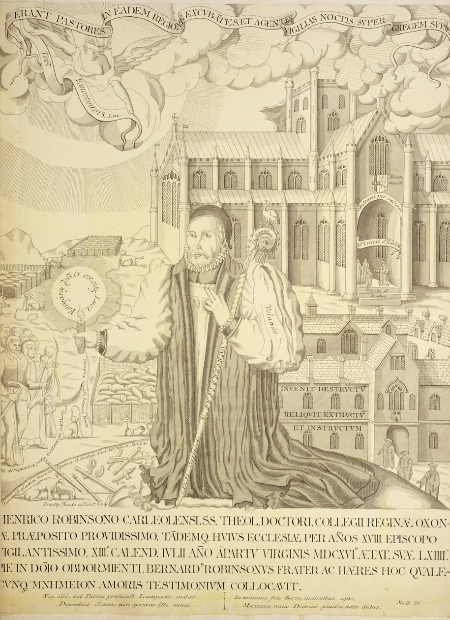 Ms. New Coll 380, f5r. Antikviteterna från Cathedral Church of Saint Mary, Carlisle, ritade av Robert Carlile, 1795 (penna och bläck och tvätt på papper) av Robert Carlile