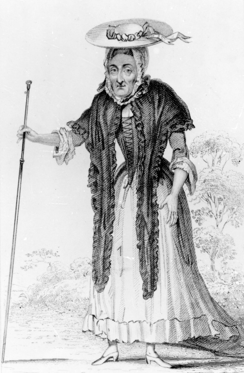 Jane Lewson, anmärkningsvärd på grund av sin ålder och sina egenheter, 1821 av Robert Cooper