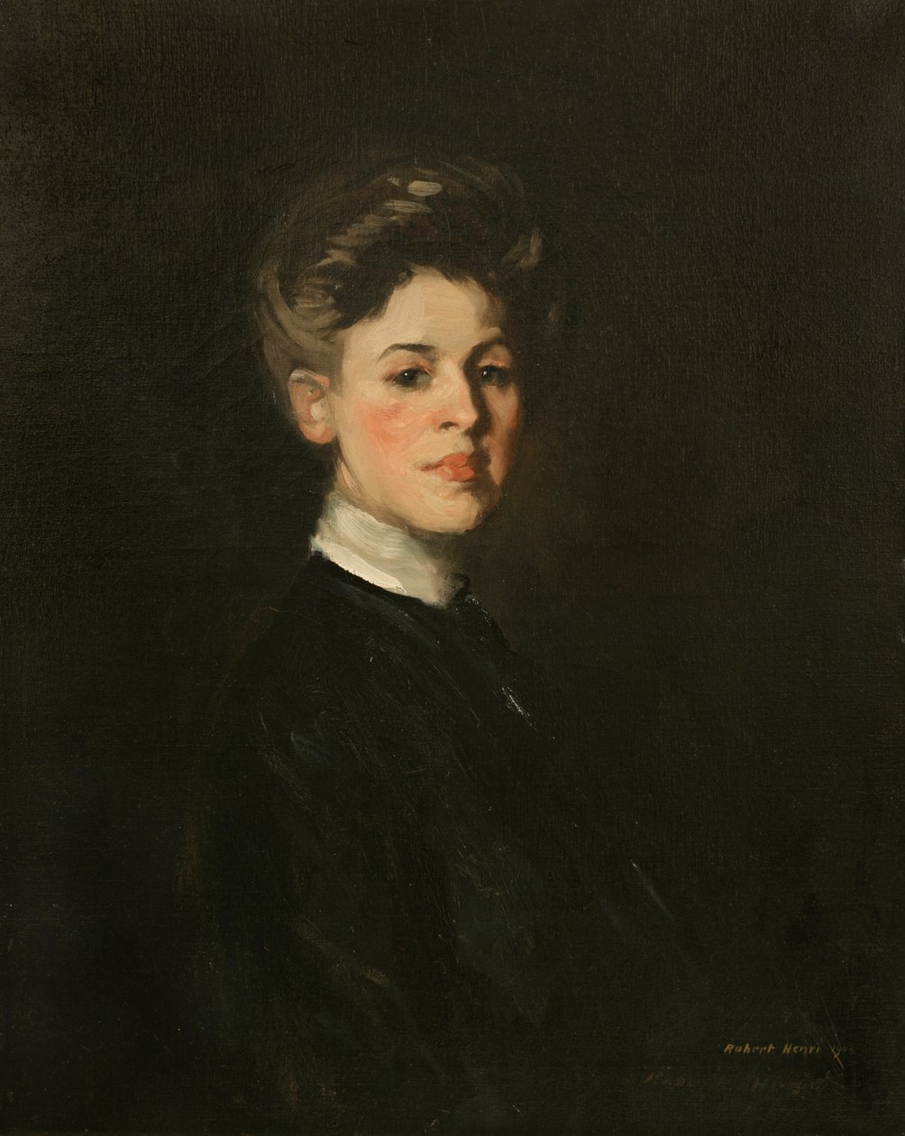 Porträtt av Maja i mörkblått, 1903 av Robert Cozad Henri