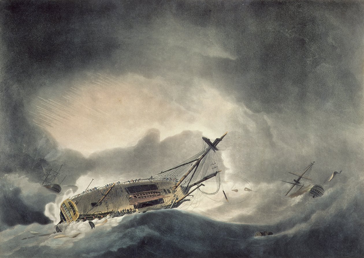 Stormen ökade, graverad av Francis Jukes (1745-1812) publicerad 1795 (akvatint) av Robert Dodd
