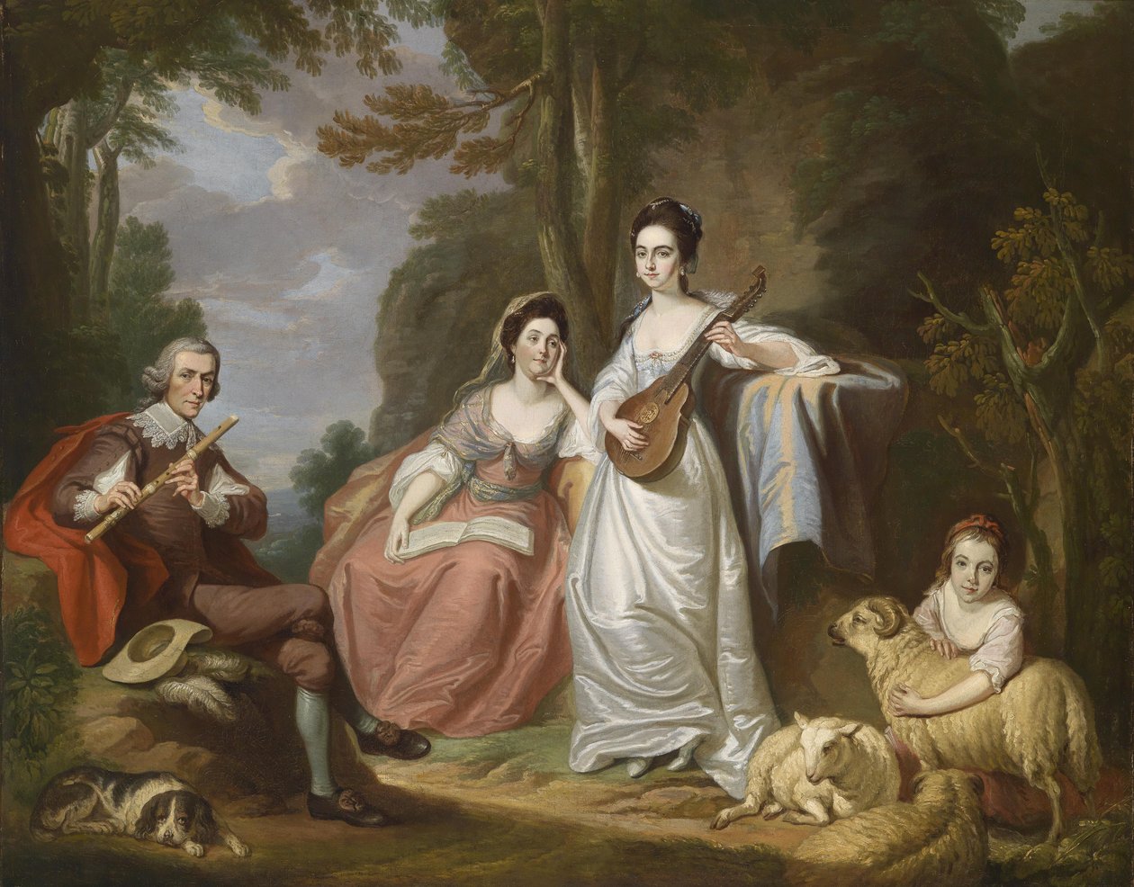 Group portrait of the Burdett family av Robert Edge Pine