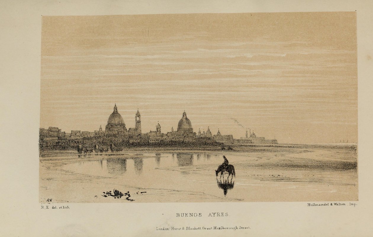 Buenos Ayres, akvarellmålning av Robert Elwes (1819–1878), en rik ung brittisk herre från Norfolk av Robert Elwes
