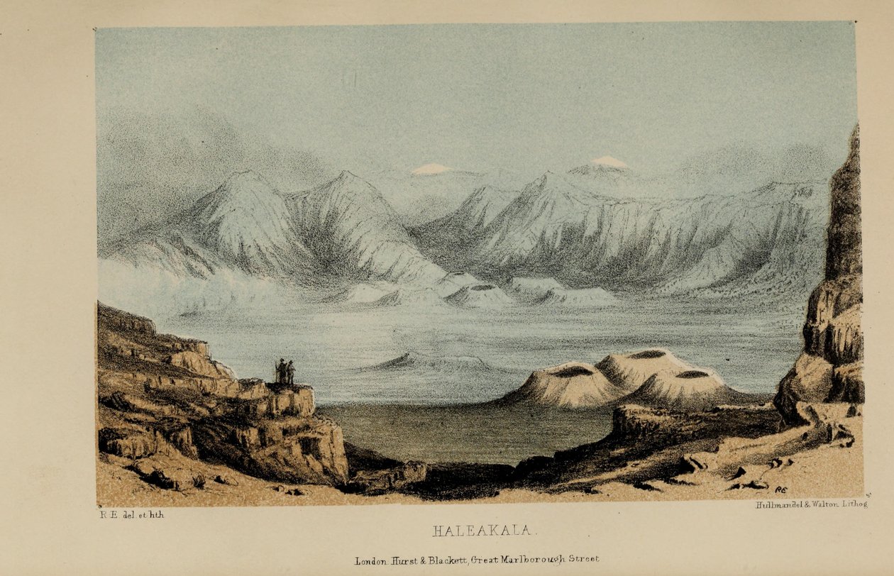 Haleakala, akvarellmålning av Robert Elwes (1819–1878), en rik ung brittisk herre från Norfolk av Robert Elwes
