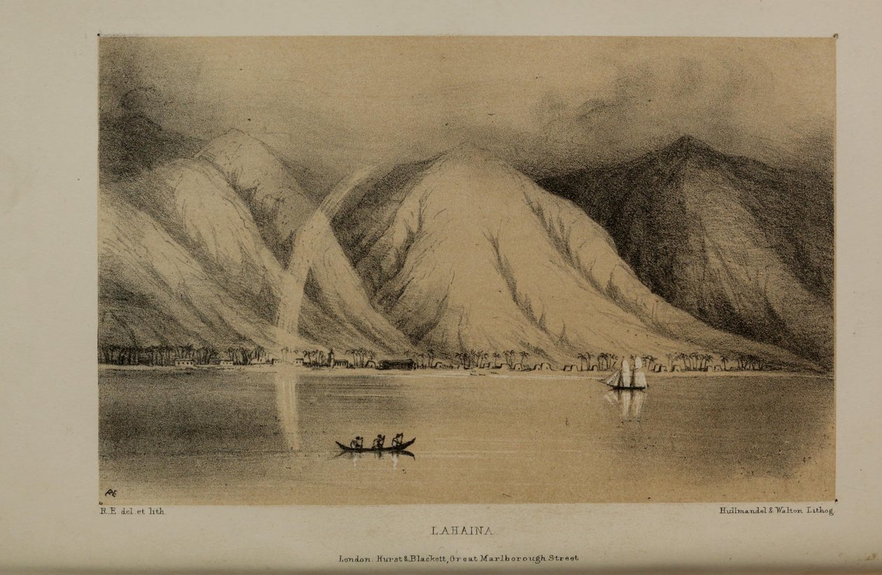 Lahaina, akvarellmålning av Robert Elwes (1819–1878), en rik ung brittisk herre från Norfolk av Robert Elwes