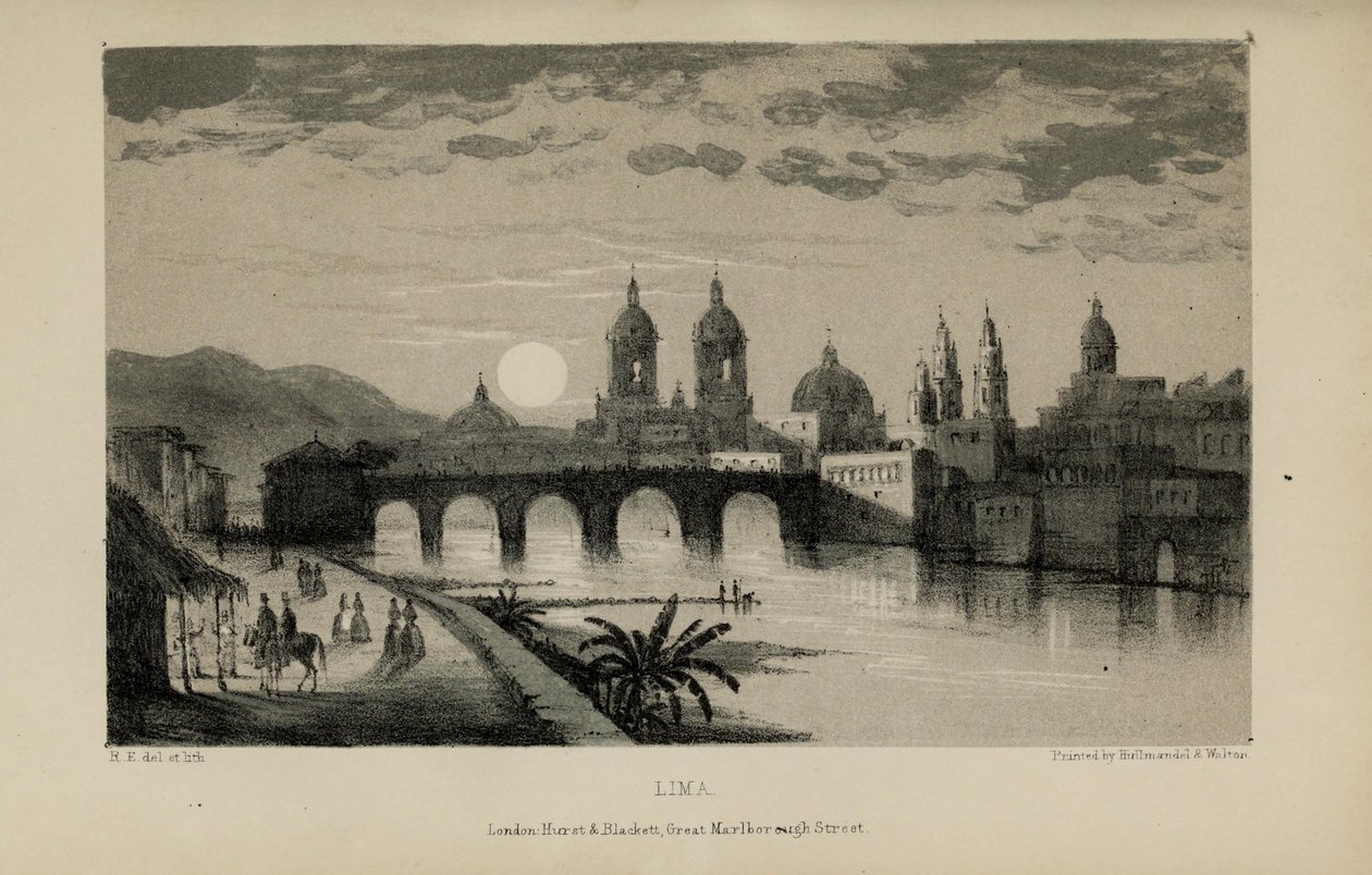 Lima, akvarellmålning av Robert Elwes (1819–1878), en rik ung brittisk herre från Norfolk av Robert Elwes