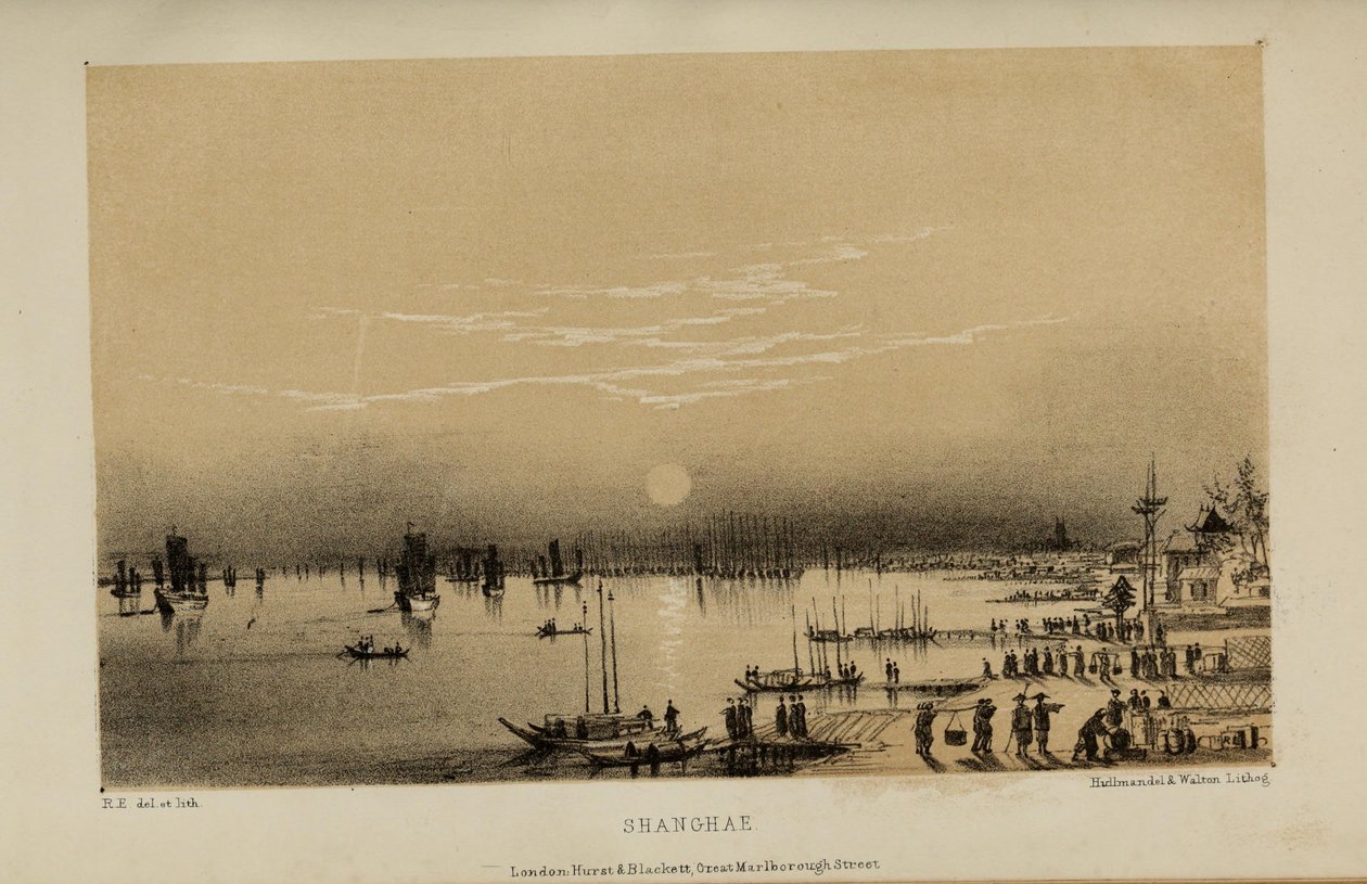 Shanghae, akvarellmålning av Robert Elwes (1819–1878), en rik ung brittisk herre från Norfolk av Robert Elwes