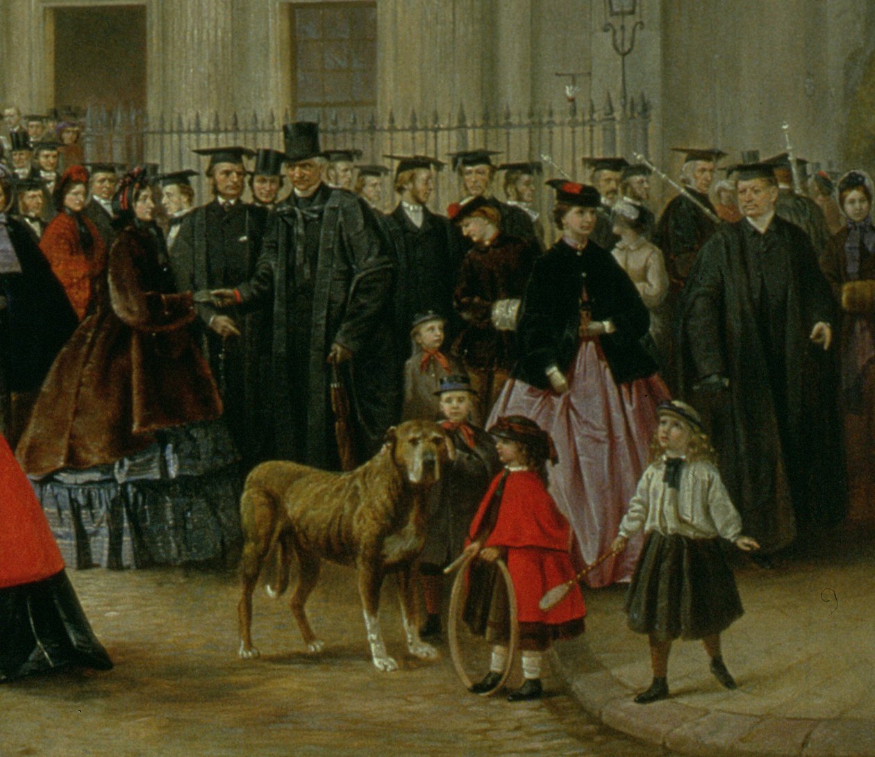 Graderingsmorgon i Cambridge 1863 olja på duk detalj av 169477 av Robert Farren