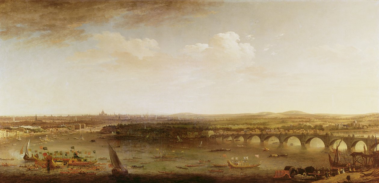 Thames och Westminster av Robert Griffier