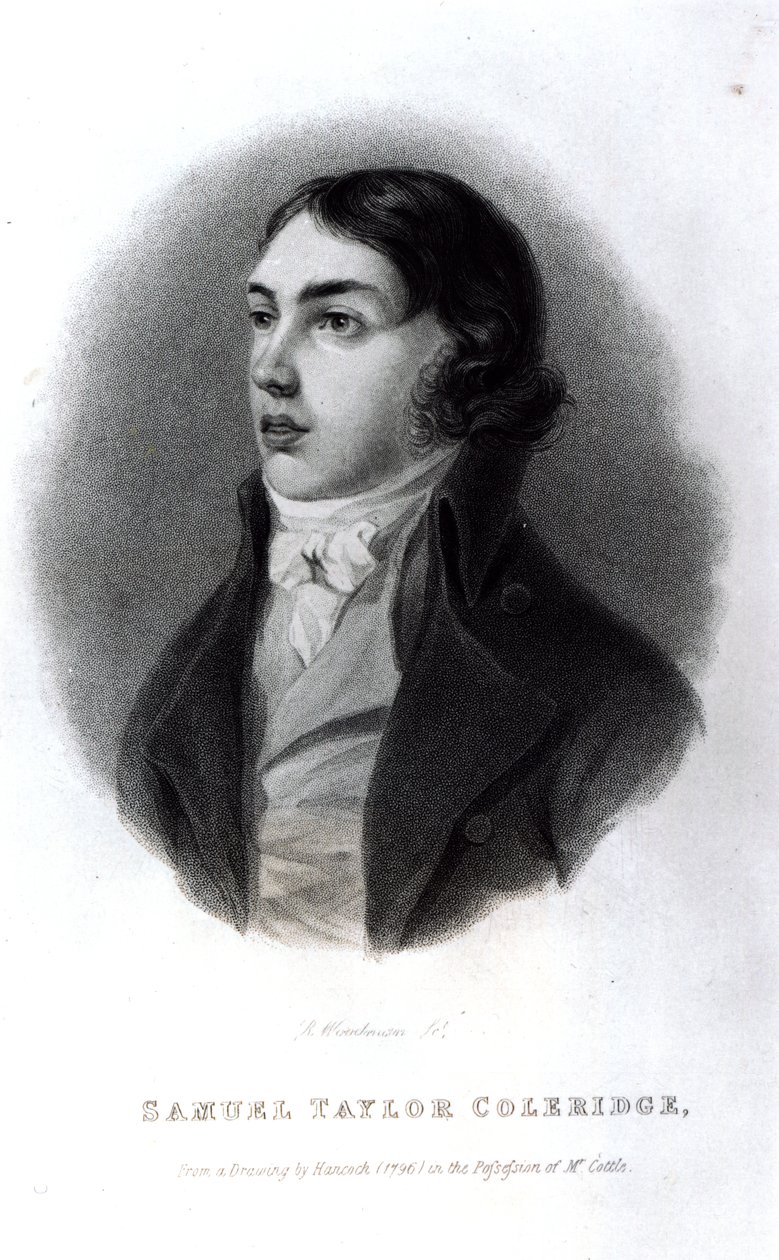 Porträtt av Samuel Taylor Coleridge (1772-1834) som en ung man av Robert Hancock
