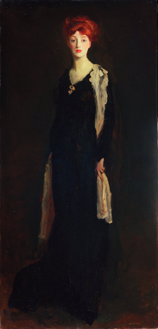 Lady i svart med spansk halsduk (O i svart med halsduk) av Robert Cozad Henri