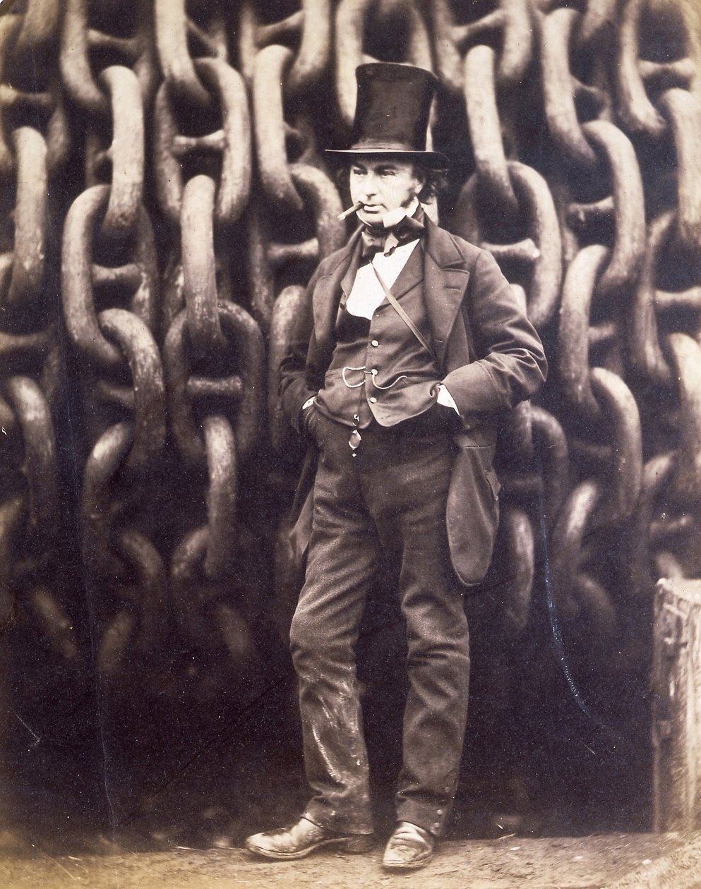 Isambard Kingdom Brunel och lanseringskedjorna i Great Eastern av Robert Howlett