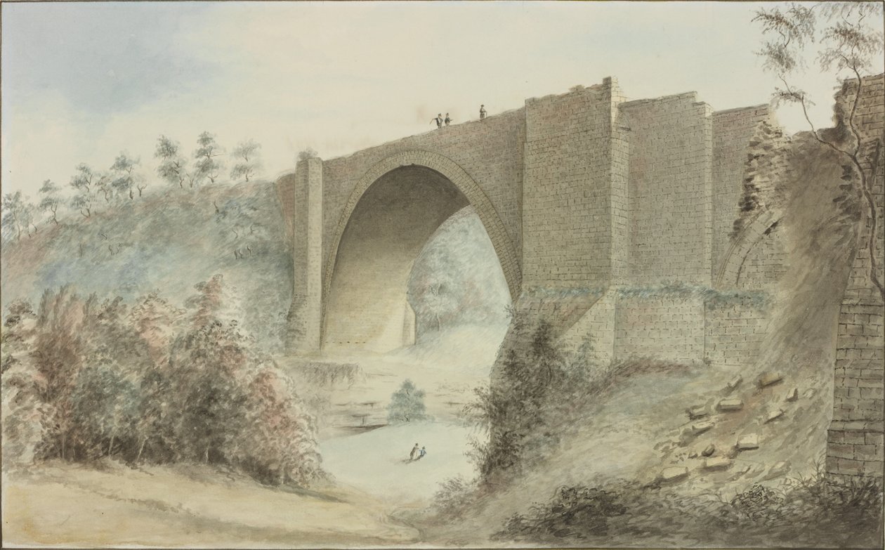 Tanfield Arch (bläck och wc på papper) av Robert Johnson