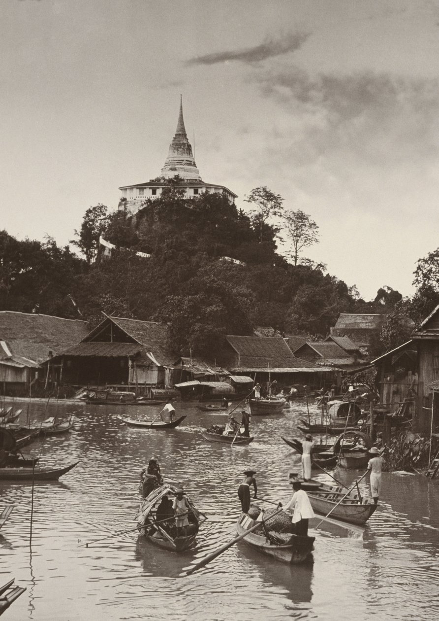 Golden Mount med utsikt över den livliga kanalen, 1890 av Robert Lenz