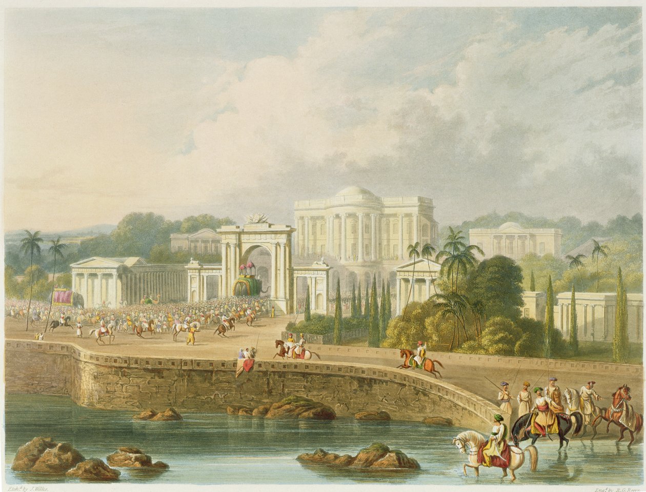 The British Residency i Hyderabad 1813, från volym II av 
