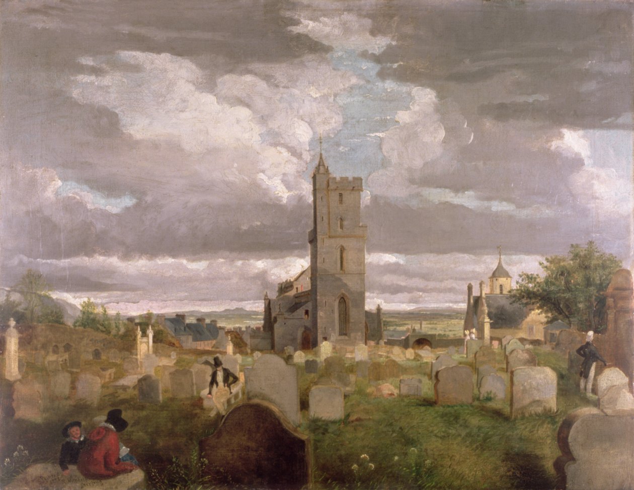 Den gamla kyrkogården, Stirling, 1835 av Robert Mitchell