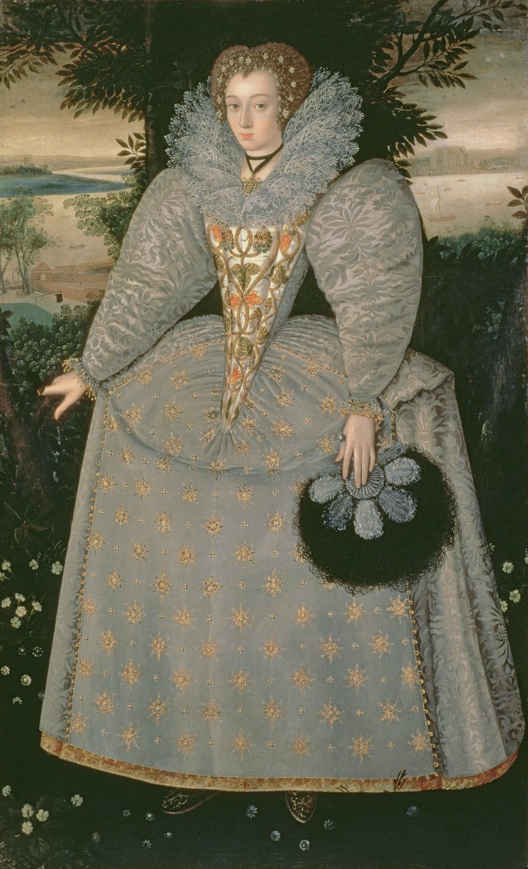 Porträtt av Elizabeth Buxton (nee Kemp) ca 1588-90 av Robert Peake