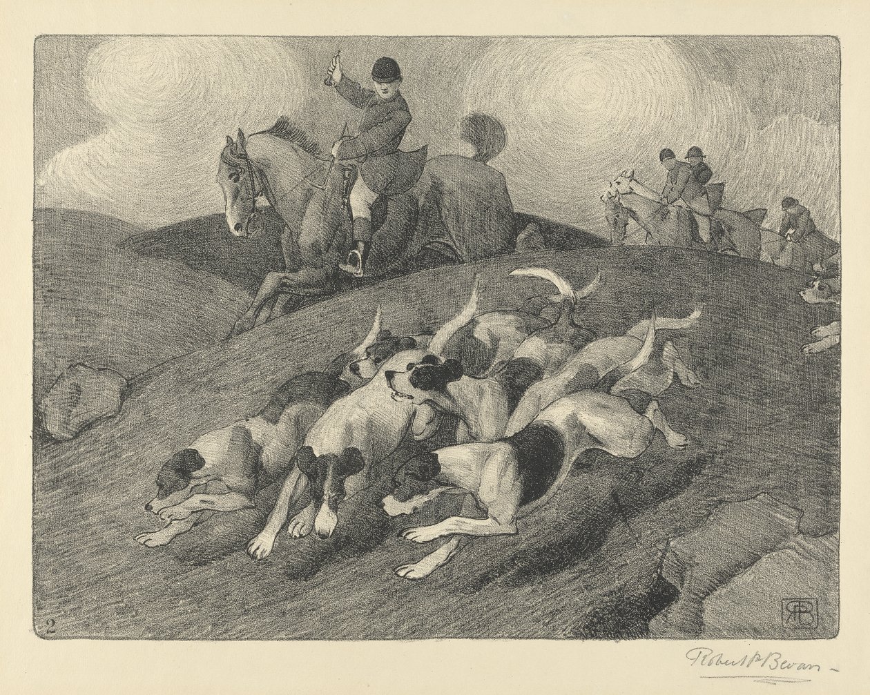 Hittade (penna, krita & tvätt på papper) av Robert Polhill Bevan