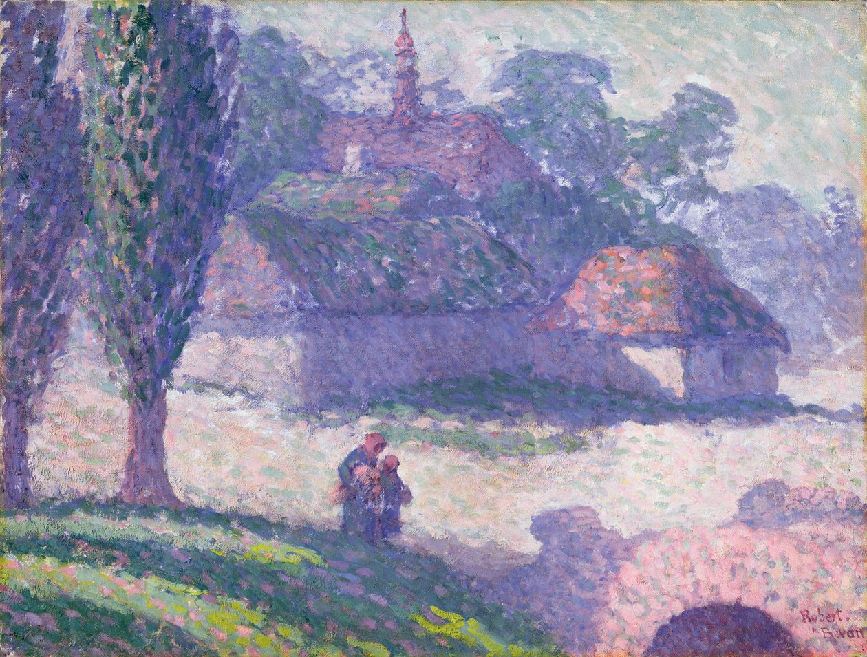 Mydlow Village, Polen, 1907 av Robert Polhill Bevan