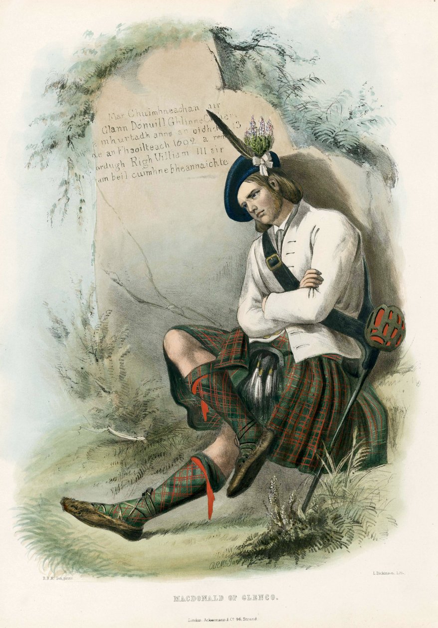 Macdonald av Glencoe, från The Clans of the Scottish Highlands, pub.1845 av Robert Ronald McIan