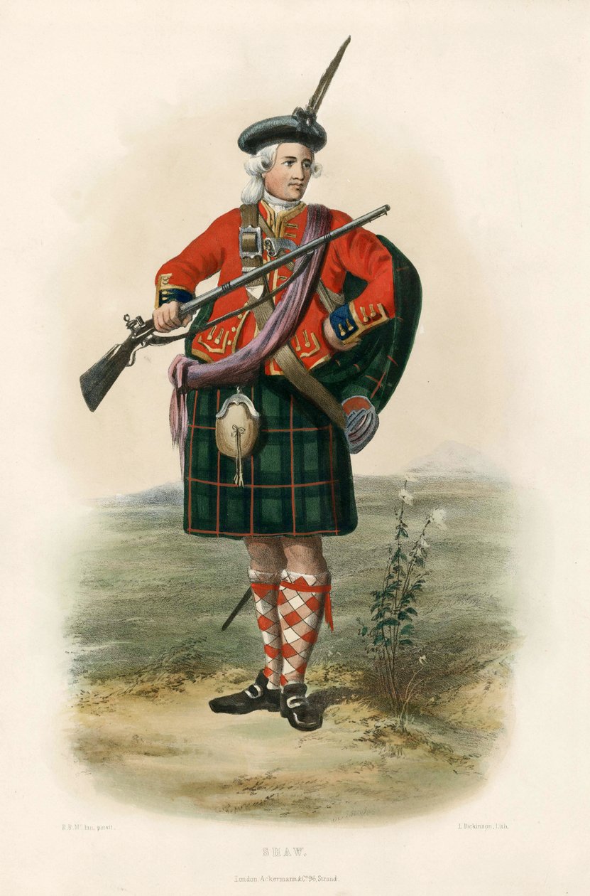 Shaw, från The Clans of the Scottish Highlands, pub.1845 av Robert Ronald McIan