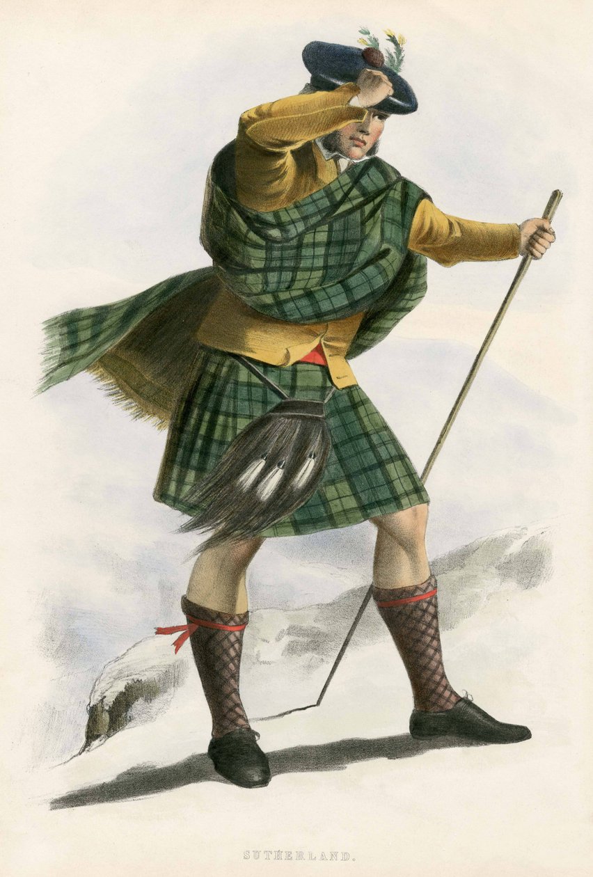Sutherland, från The Clans of the Scottish Highlands, pub.1845 av Robert Ronald McIan
