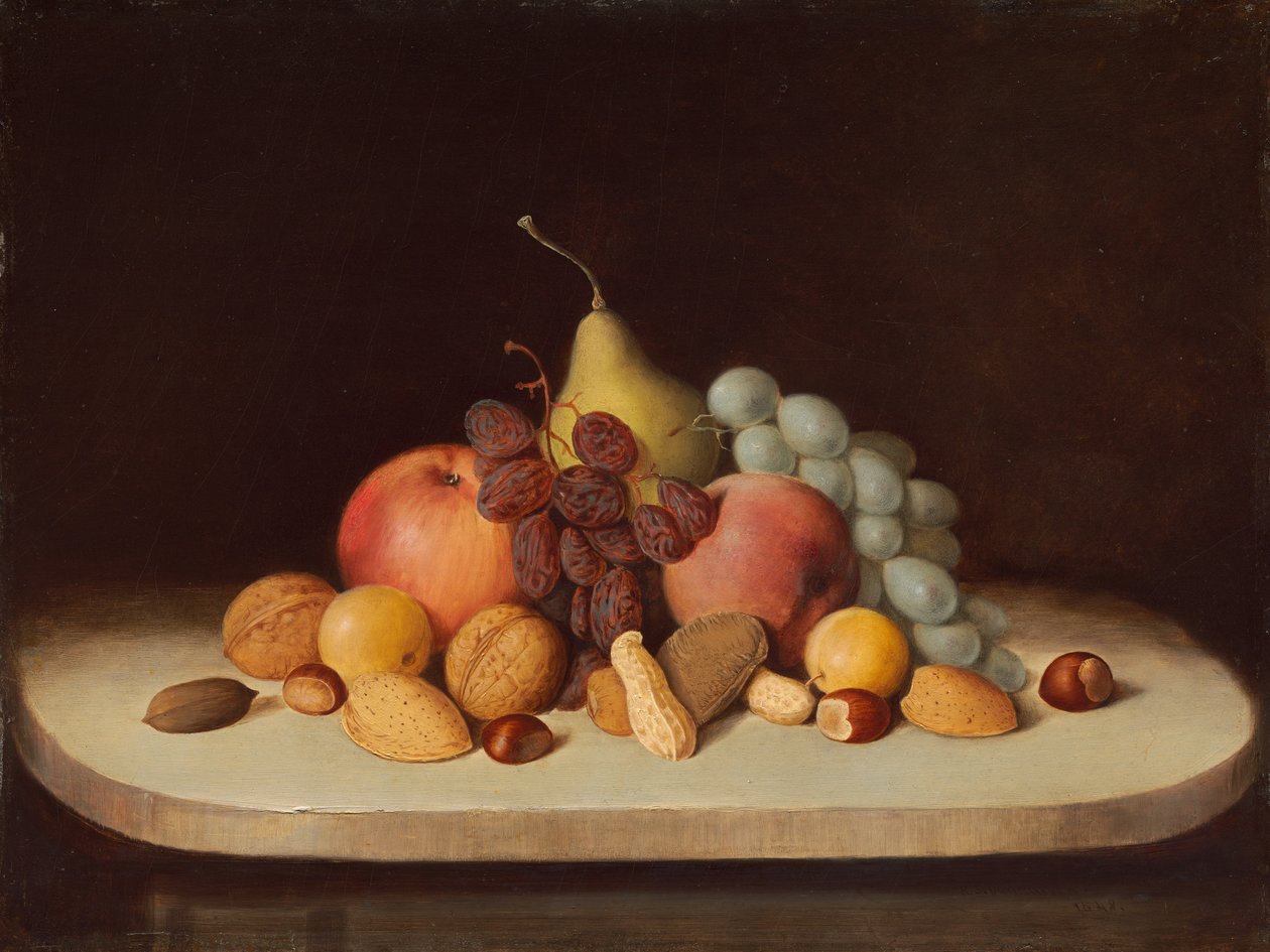 Stilleben med frukt och nötter av Robert Scott Duncanson