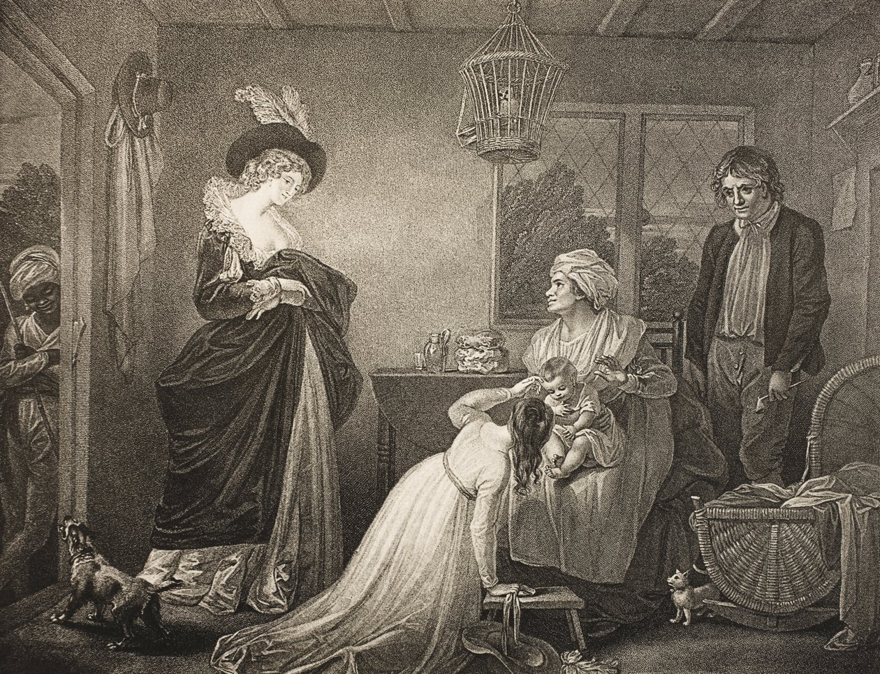 The Seven Ages of Man, First Age, Act II, Scene VII, från "As You Like It", från The Boydell Shakespeare Gallery, publicerad i slutet av 1800-talet av Robert Smirke