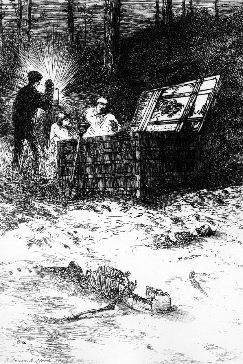 The Gold Bug, illustration till berättelsen av Edgar Allan Poe, 1884 av Robert Swain Gifford